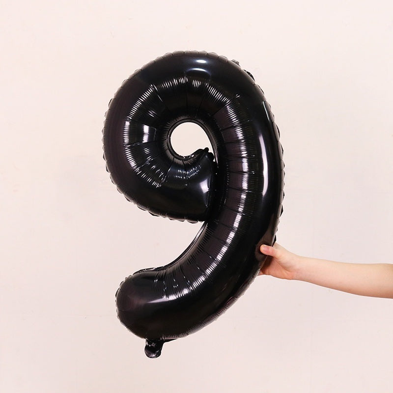 1PCS 32inch Black Number Foil Balloons Birthday Decorations Digit Helium Balloon Anniversary