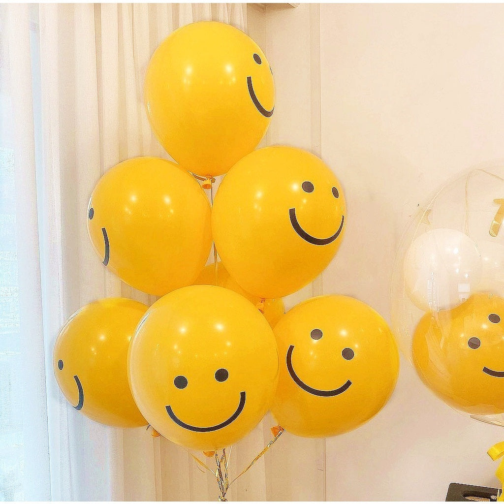 10Pcs/bag 10inch Smiling Face Latex Balloon Yellow Blink Ball Birthday Party Decoration