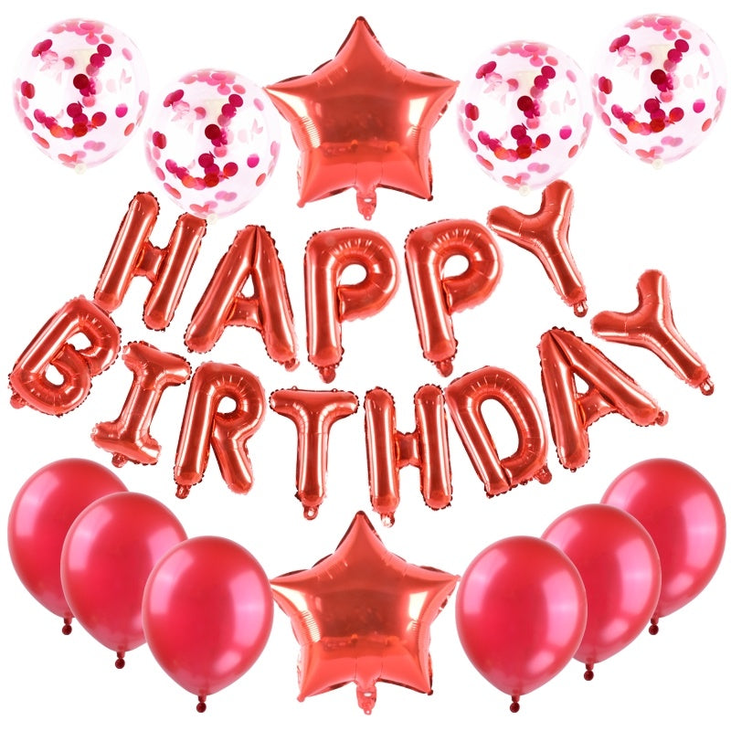 1 SET 16 Inch Black Letter Happy Birthday balloon Birthday Party Decoration Kids Event Supplies air balloons