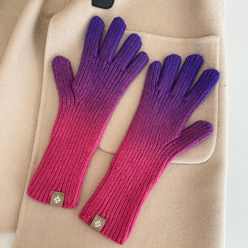 Gradient Glove Touch Screen Gloves For Winter Warm Fashion Gloves