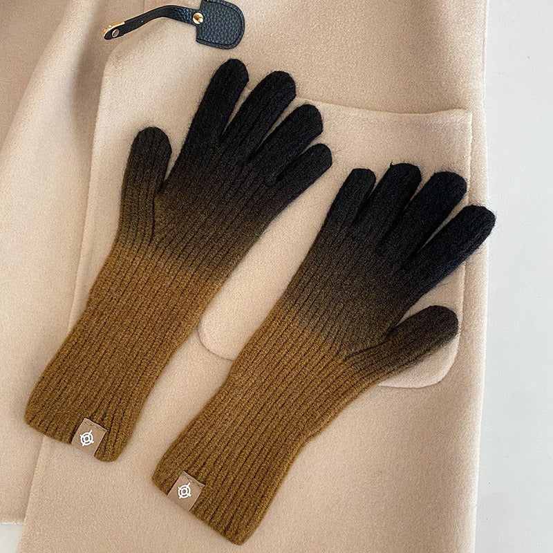 Gradient Glove Touch Screen Gloves For Winter Warm Fashion Gloves