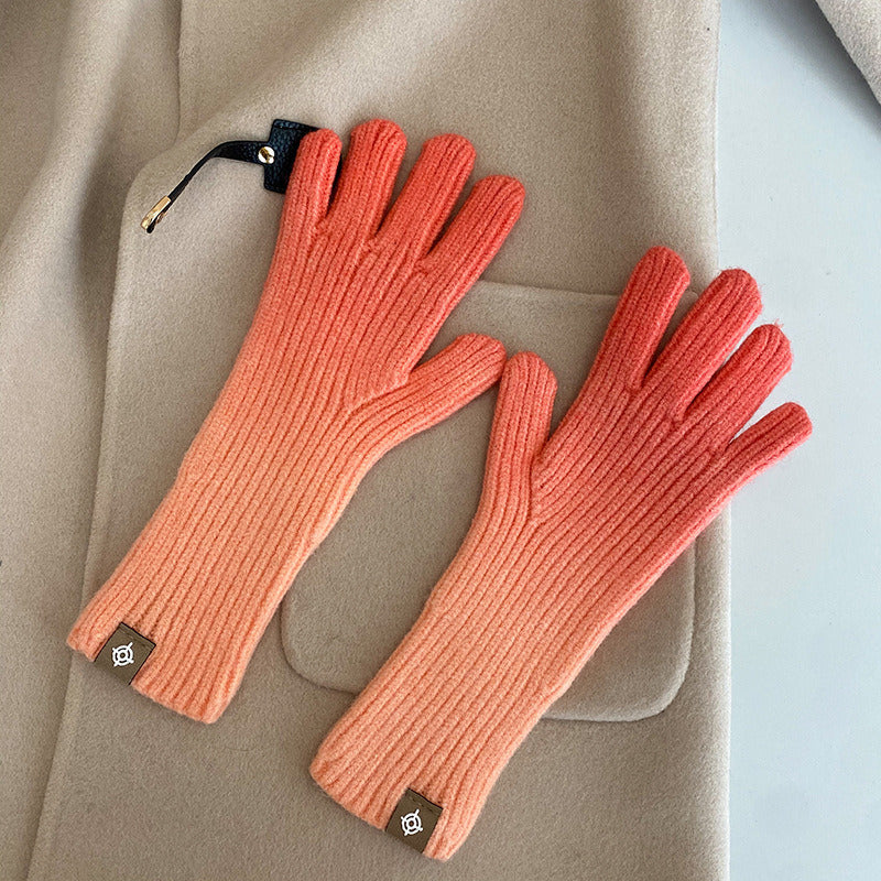 Gradient Glove Touch Screen Gloves For Winter Warm Fashion Gloves