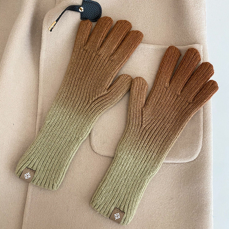 Gradient Glove Touch Screen Gloves For Winter Warm Fashion Gloves