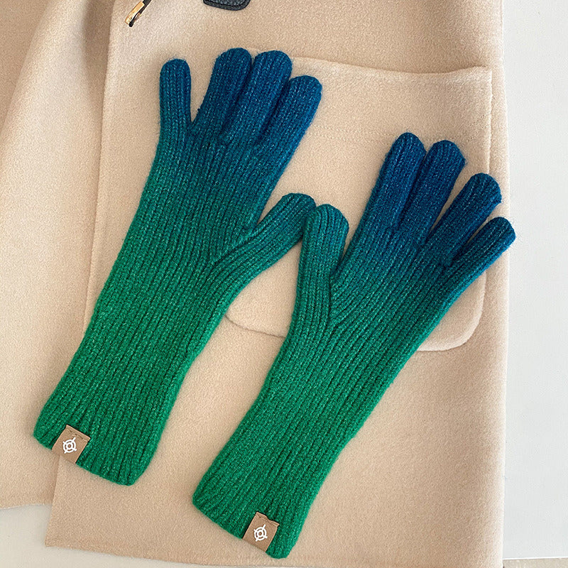 Gradient Glove Touch Screen Gloves For Winter Warm Fashion Gloves