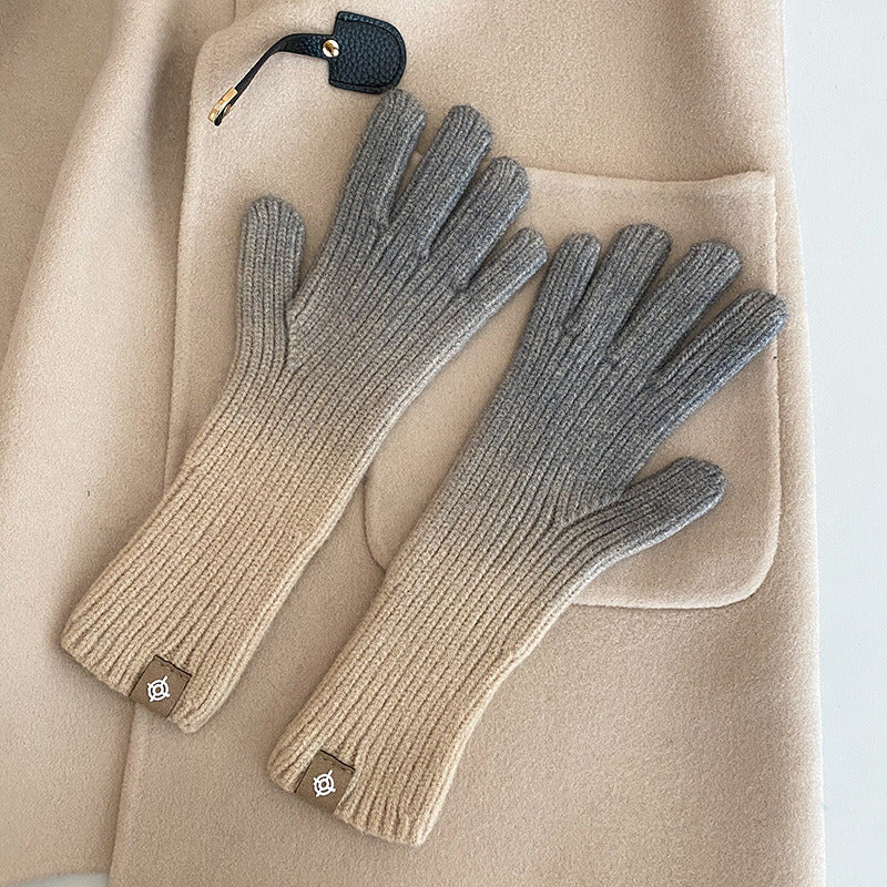 Gradient Glove Touch Screen Gloves For Winter Warm Fashion Gloves