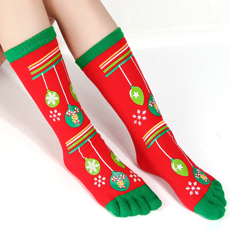 Christmas Festives New Year Costumes Christmas Five Finger Socks