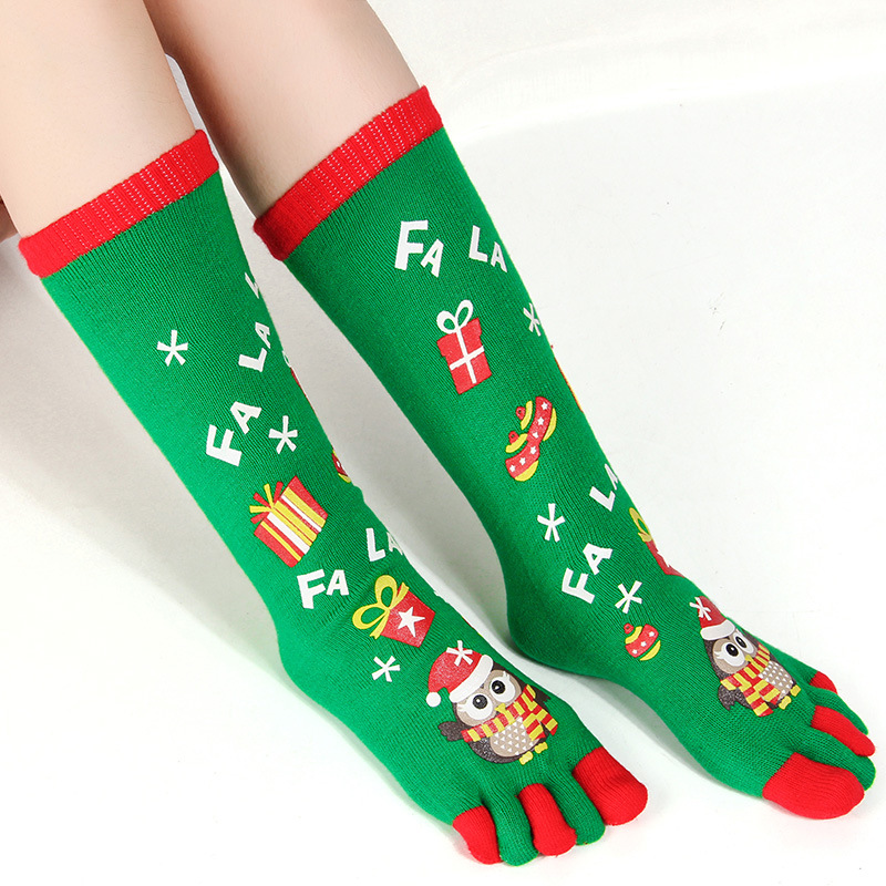 Christmas Festives New Year Costumes Christmas Five Finger Socks