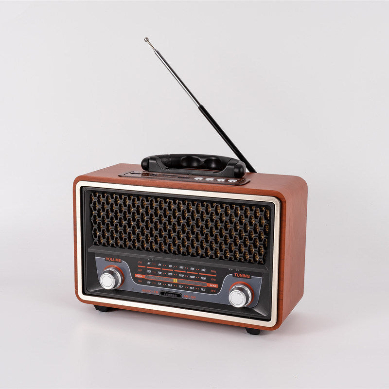 High quality wooden retro portable radio music player AM/FM/SW multi-function bluetooth speaker subwoofer card audio caixadesom