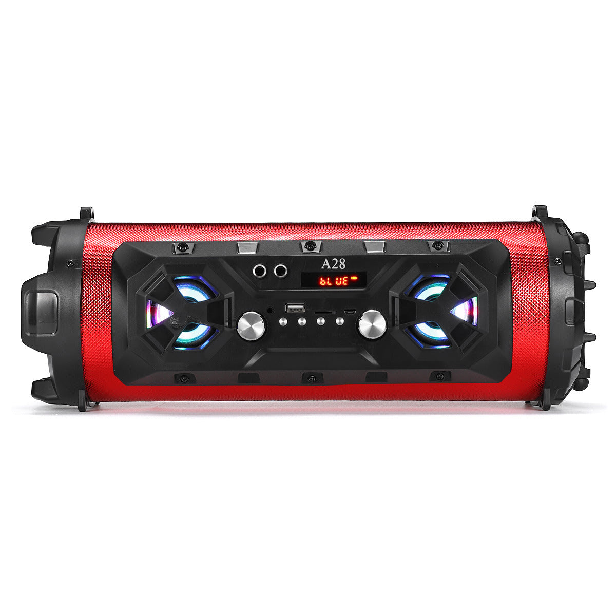 Bluetooth Speaker A28 Portable Wireless Stereo Bass Subwoofer Karaoke Party Speakers with RGB LED Light Support FM Radio TF Card