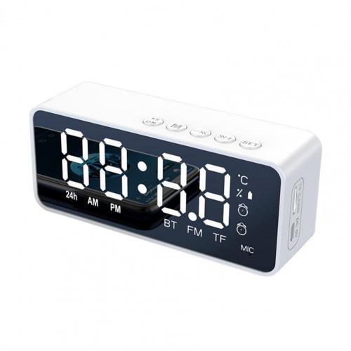 G50 Wireless Bluetooth Speaker With FM Radio Mini Portable Card Mirror Alarm Clock Sound Dual Alarm Clock Settings For All Phone