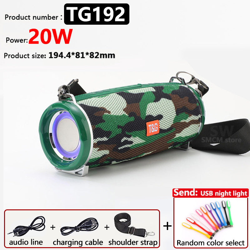 50W High Power TG187 Bluetooth Speaker Waterproof Portable Column For PC Computer Speakers Subwoofer Boom Box Music Center FM TF