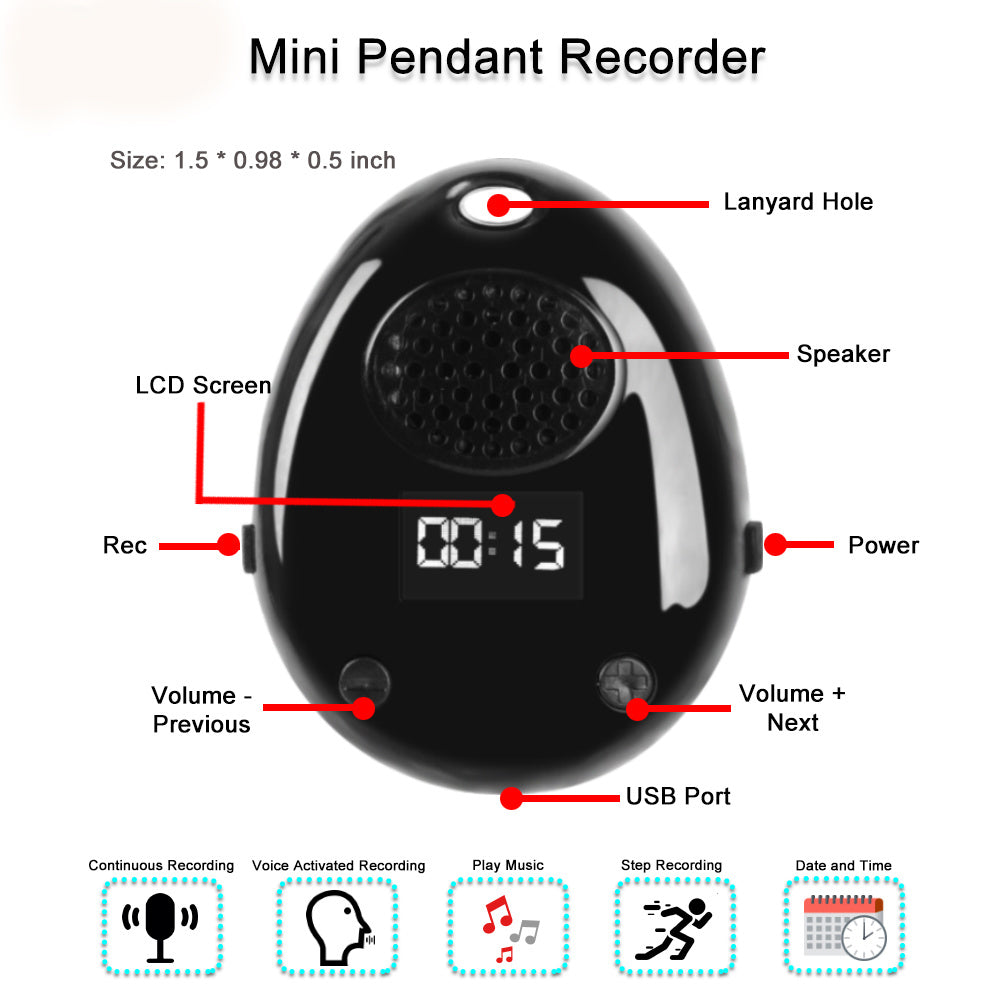 MP60 Digital Mini Voice Recorder With Voice Actived And MP3 Player Build In 8GB Memory