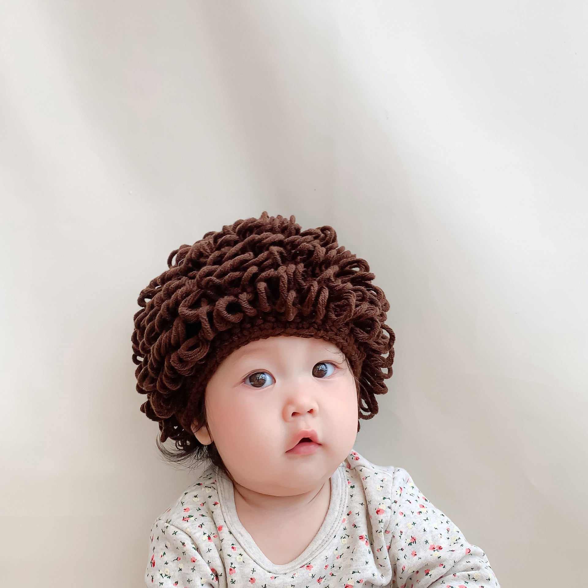Shrek Hand Knit Empty Top Parent-Child Straw Hat Green Cute Ears Hat