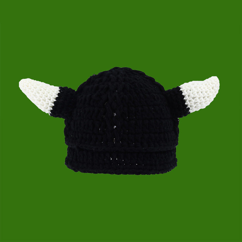 Shrek Hand Knit Empty Top Parent-Child Straw Hat Green Cute Ears Hat