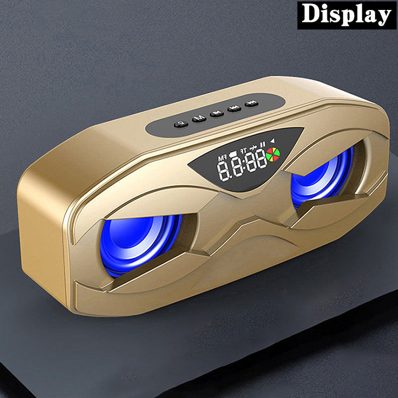 M8 Cool Robot Design Bluetooth Speaker LED Rhythm Flash Wireless Loudspeaker FM Radio Alarm Clock TF Card Support Subwoofer