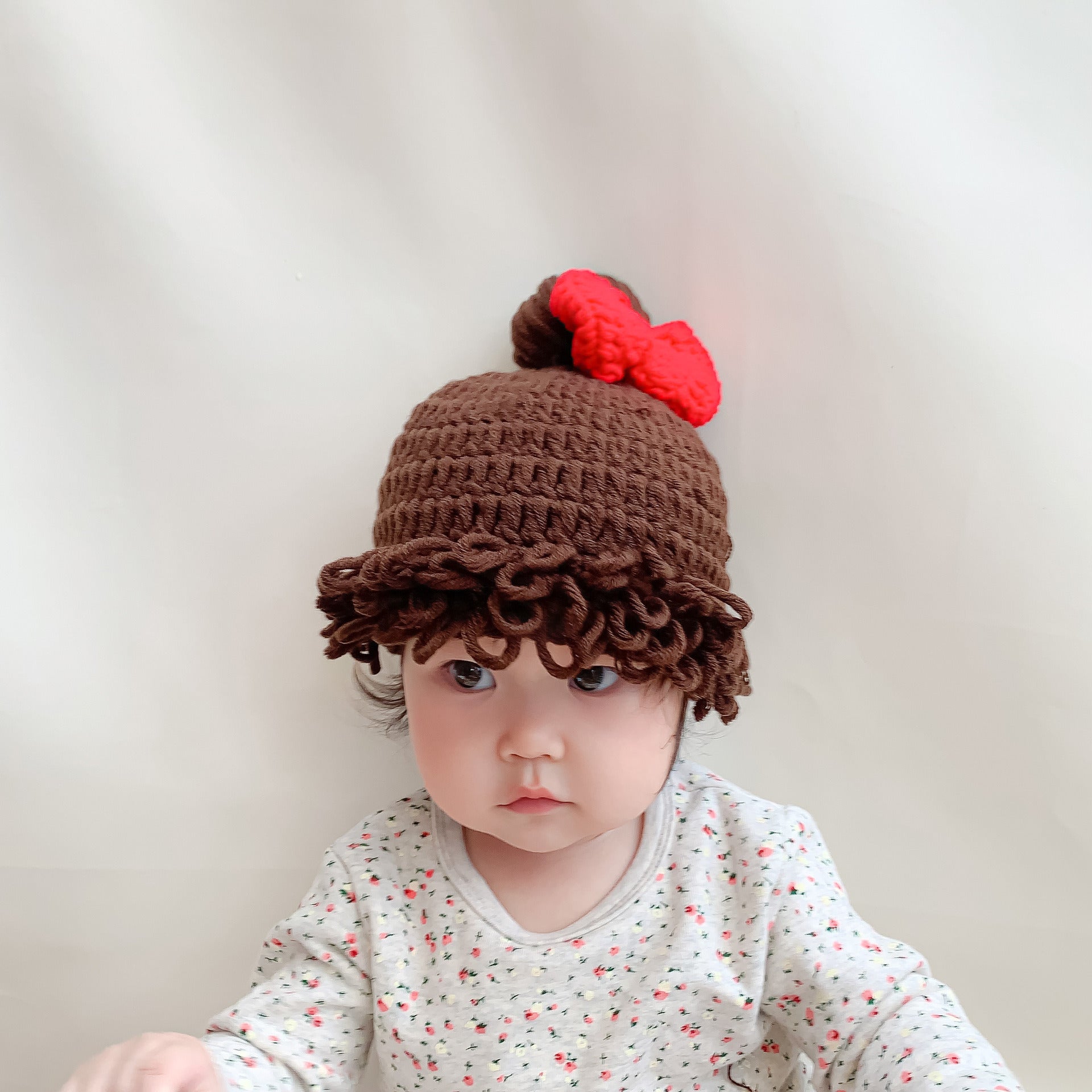 Shrek Hand Knit Empty Top Parent-Child Straw Hat Green Cute Ears Hat