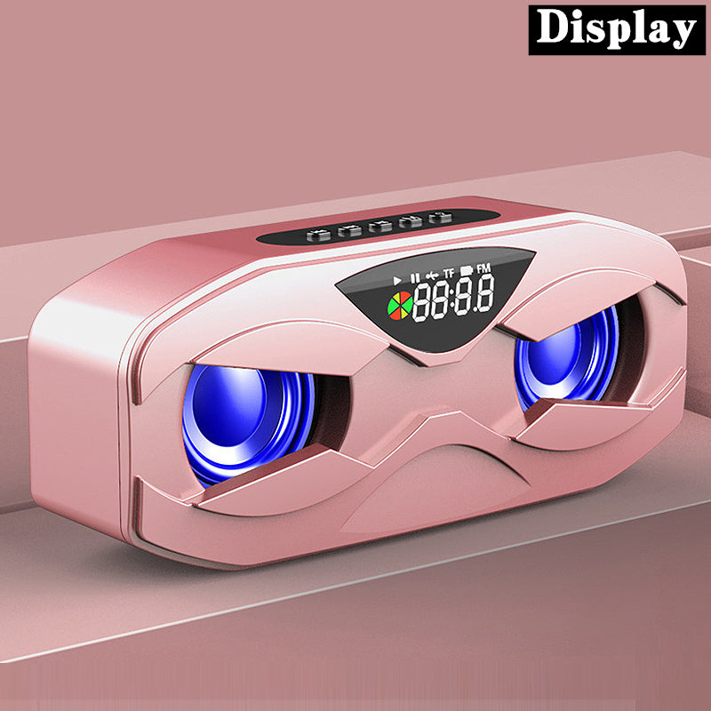 M8 Cool Robot Design Bluetooth Speaker LED Rhythm Flash Wireless Loudspeaker FM Radio Alarm Clock TF Card Support Subwoofer