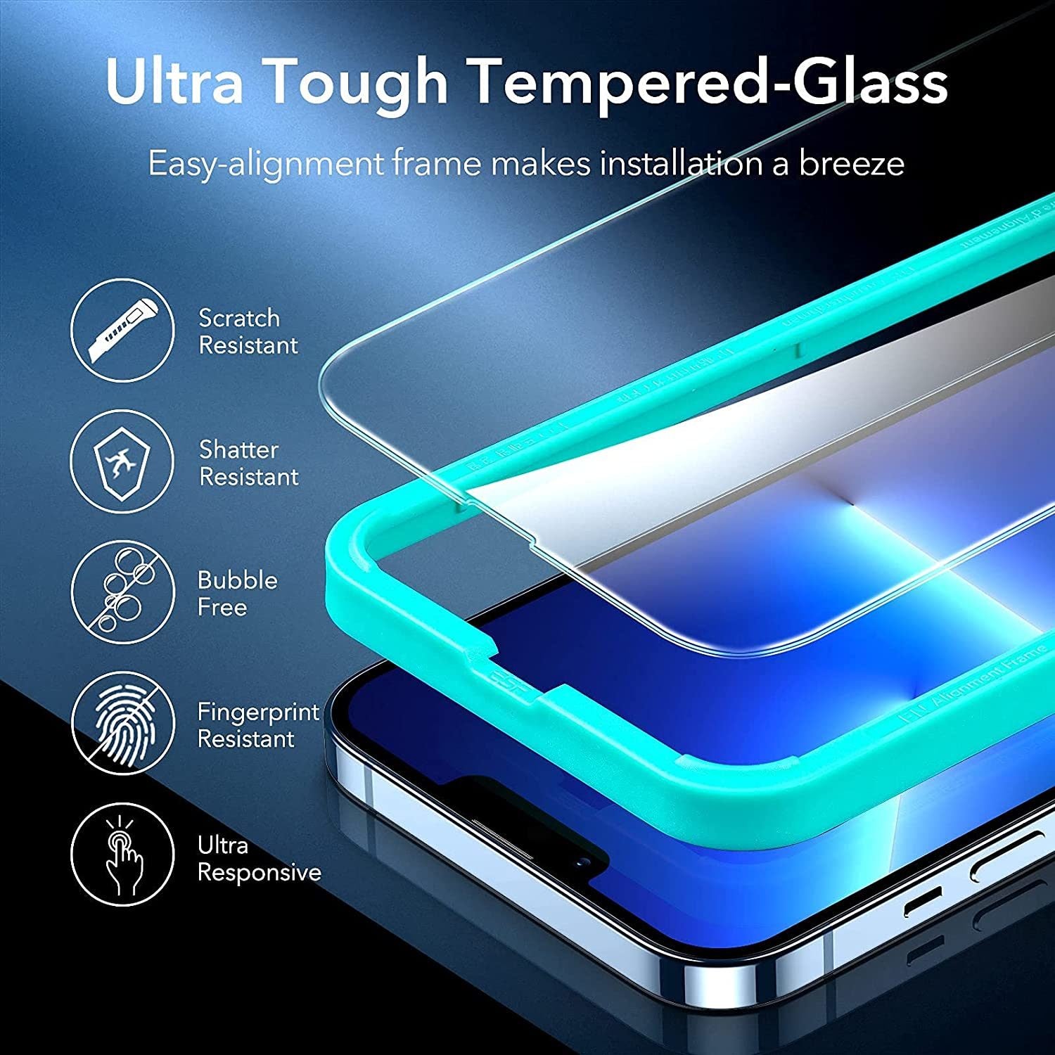 ESR Air Armor Case;  Compatible with iPhone 13 Pro Max + ESR Hybrid Case Compatible with iPhone 13 Pro Max Case;  Includes 2-Pack Tempered-Glass Screen Protectors