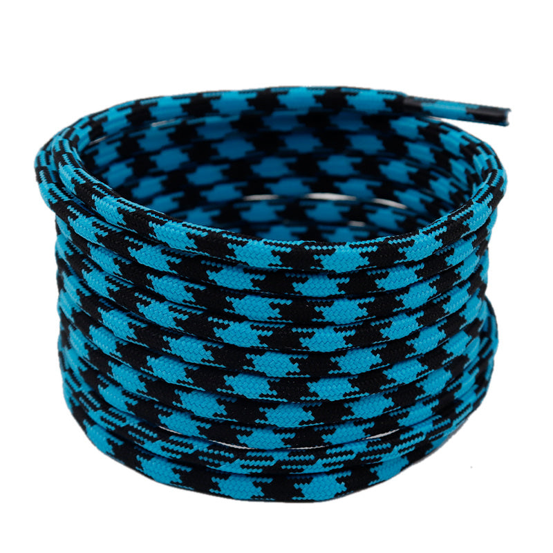 Weiou Cheap Hot Sale Top10 Round Black Blue Rhombus Grain Shoestring Striped Double Color Unisex Fashion Shoe laces