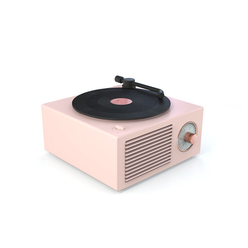 Music Box Type Built-in Bluetooth Stereo Wireless Vintage Retro Microphone Speaker HIFI Aux Support Portable Record Player Shape