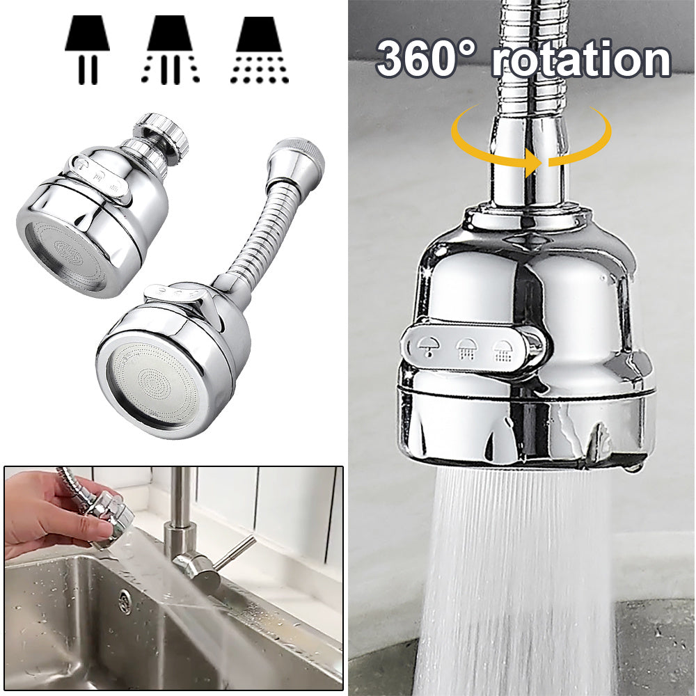 Kitchen Faucet Sprayer 360° Rotating Splashproof Booster Shower Filter Kitchen Water Filter Bathroom Shower Head Water Saver