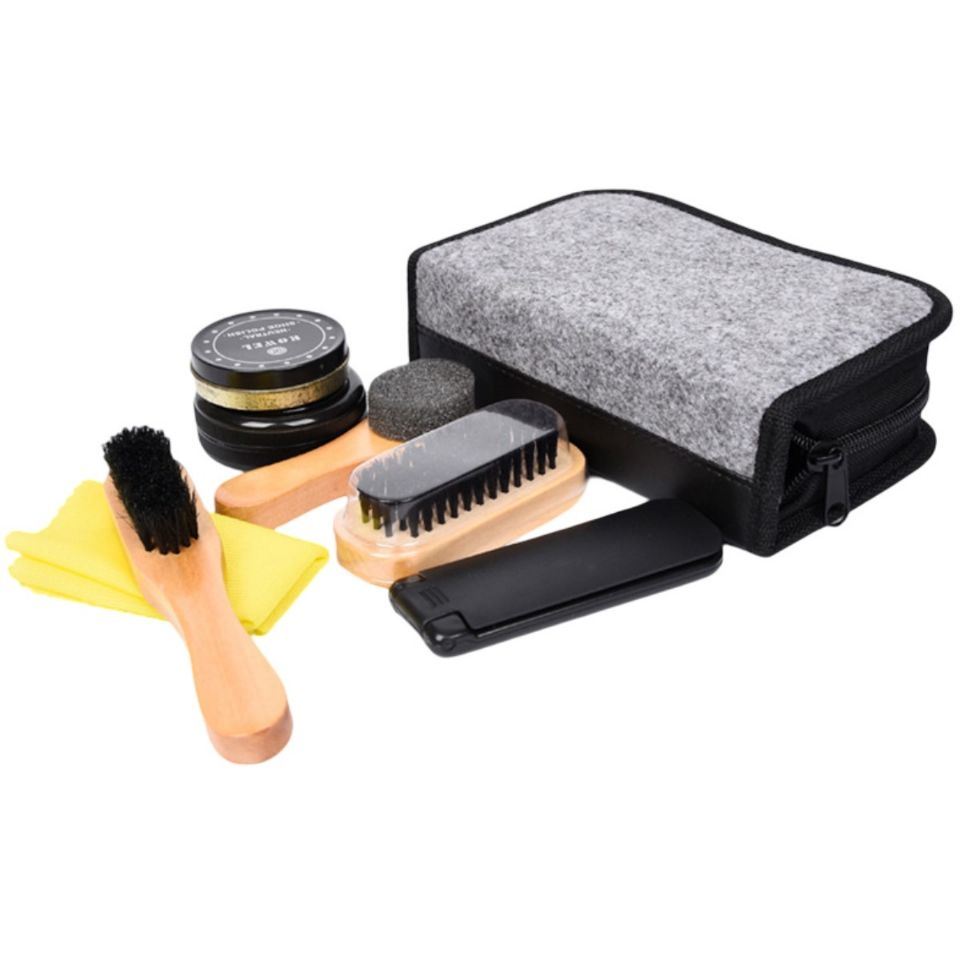 Convenient Felt Bag Rubbing Bag Home Travel Shoe Oil Shoe Brush Shoe Polish Set