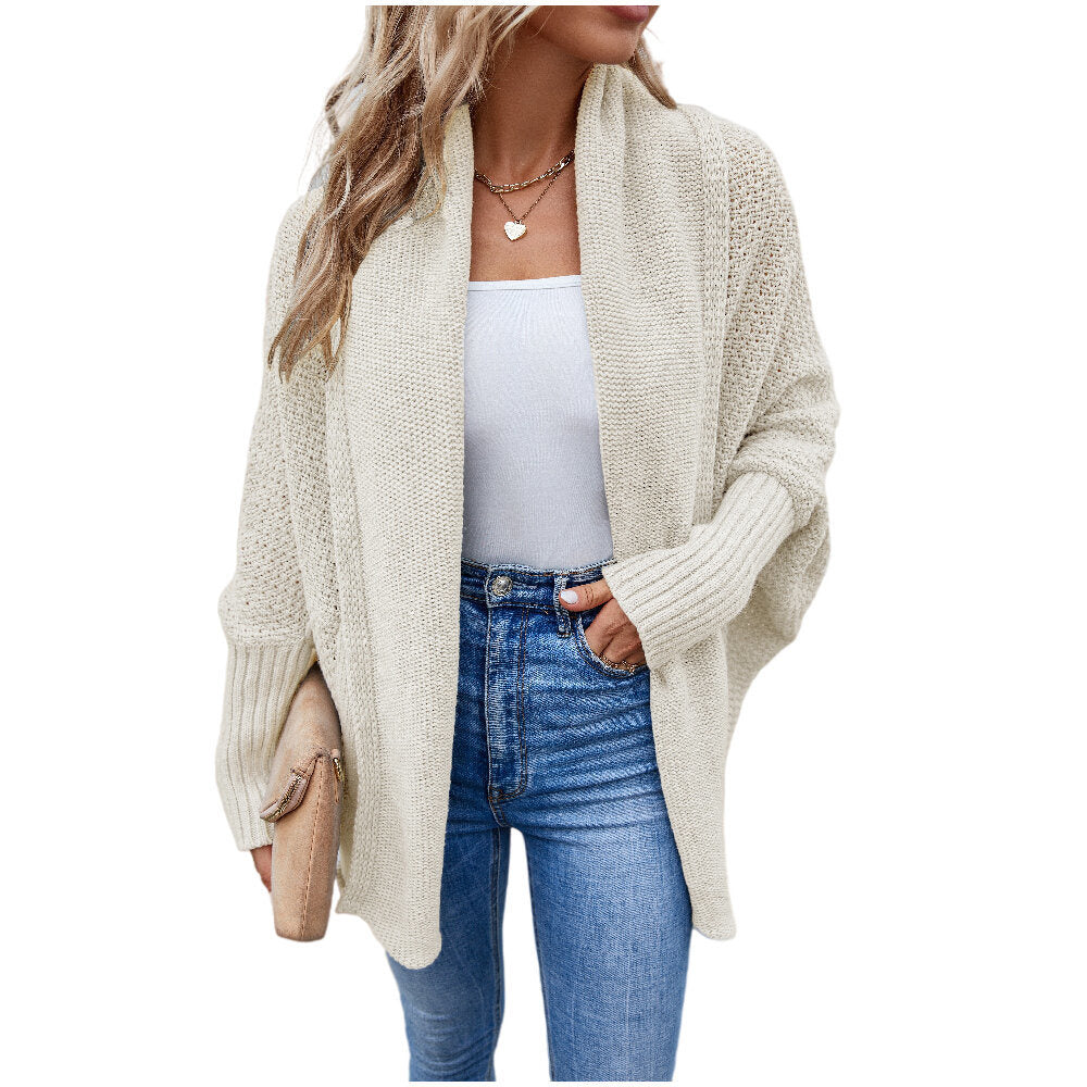 Women's Kimono Batwing Cable Knitted Slouchy Oversized Wrap Cardigan Sweater