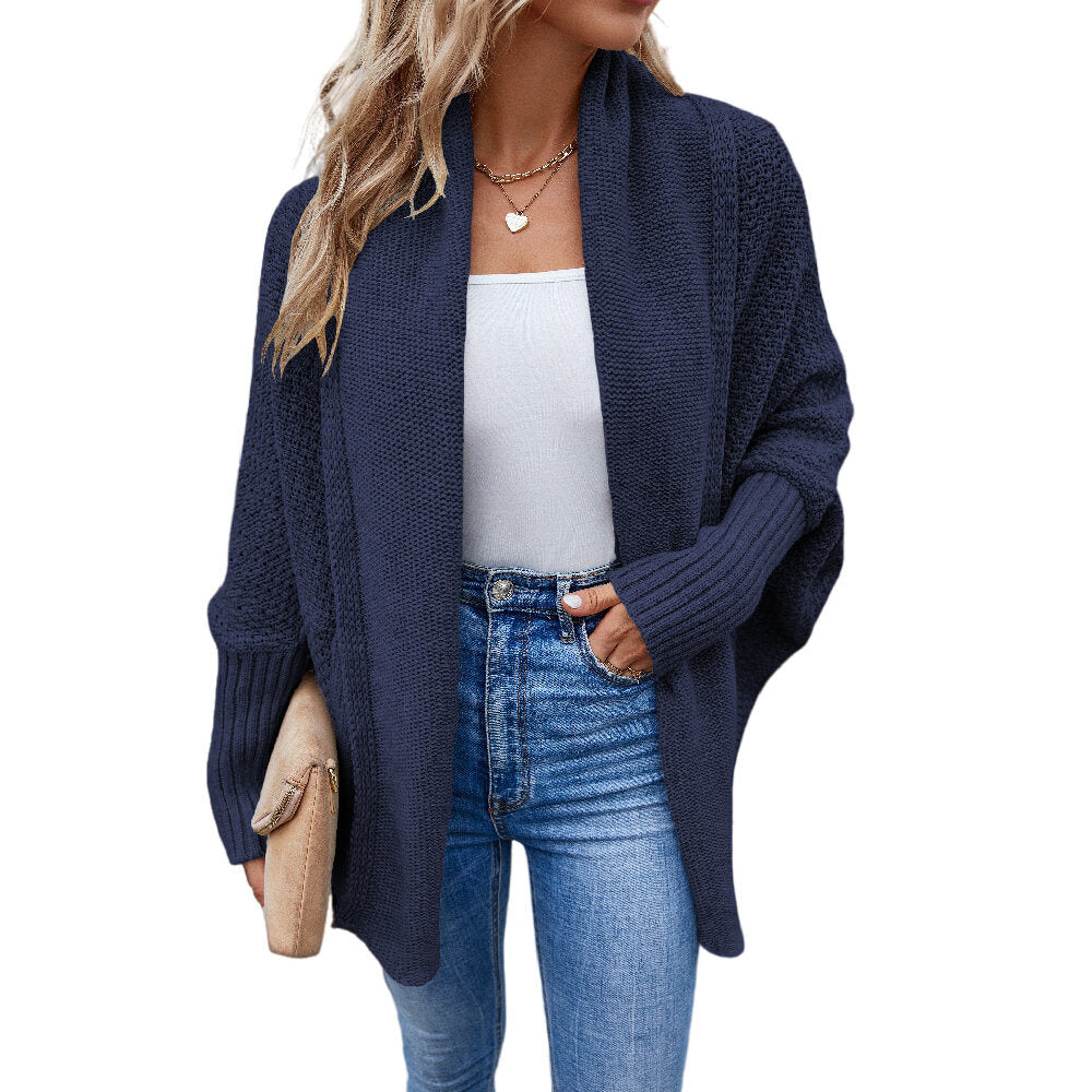 Women's Kimono Batwing Cable Knitted Slouchy Oversized Wrap Cardigan Sweater