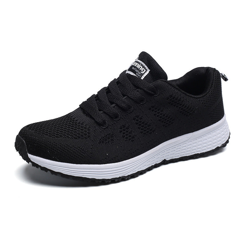 Fly Weaving Mesh Sport Shoes Size 35-44 Women Men Walking Breathable Casual Flat Sneakers Soft Cozy Outdoor Lightweight Trainers