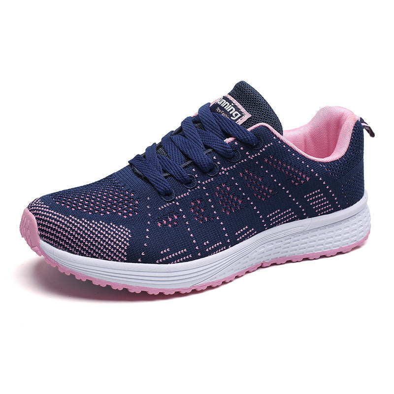 Fly Weaving Mesh Sport Shoes Size 35-44 Women Men Walking Breathable Casual Flat Sneakers Soft Cozy Outdoor Lightweight Trainers