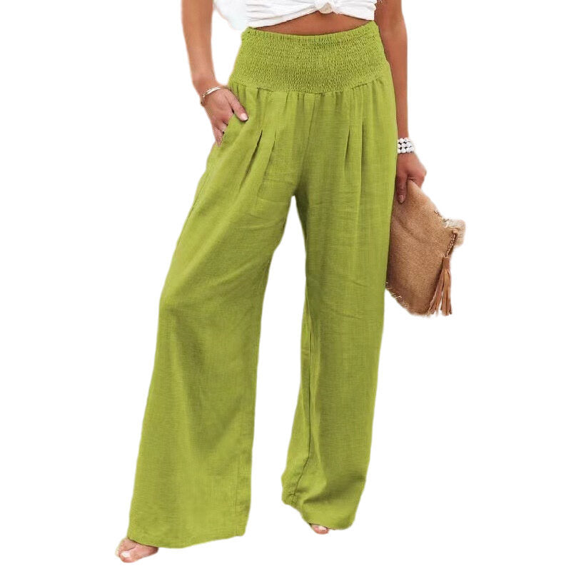 Women's Loose Casual Cotton Linen Wide Pants 6 Colors