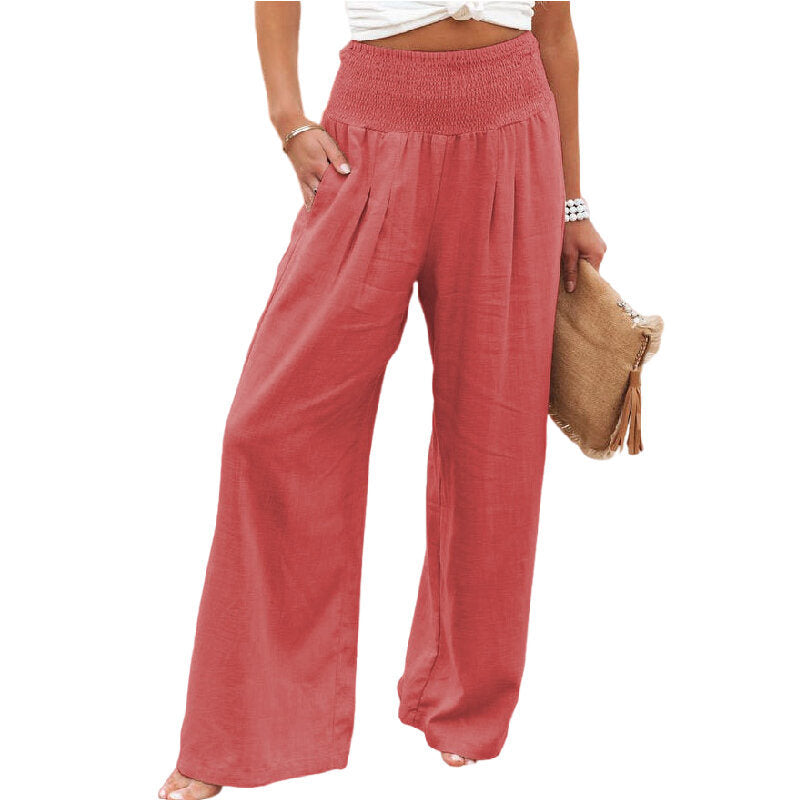 Women's Loose Casual Cotton Linen Wide Pants 6 Colors