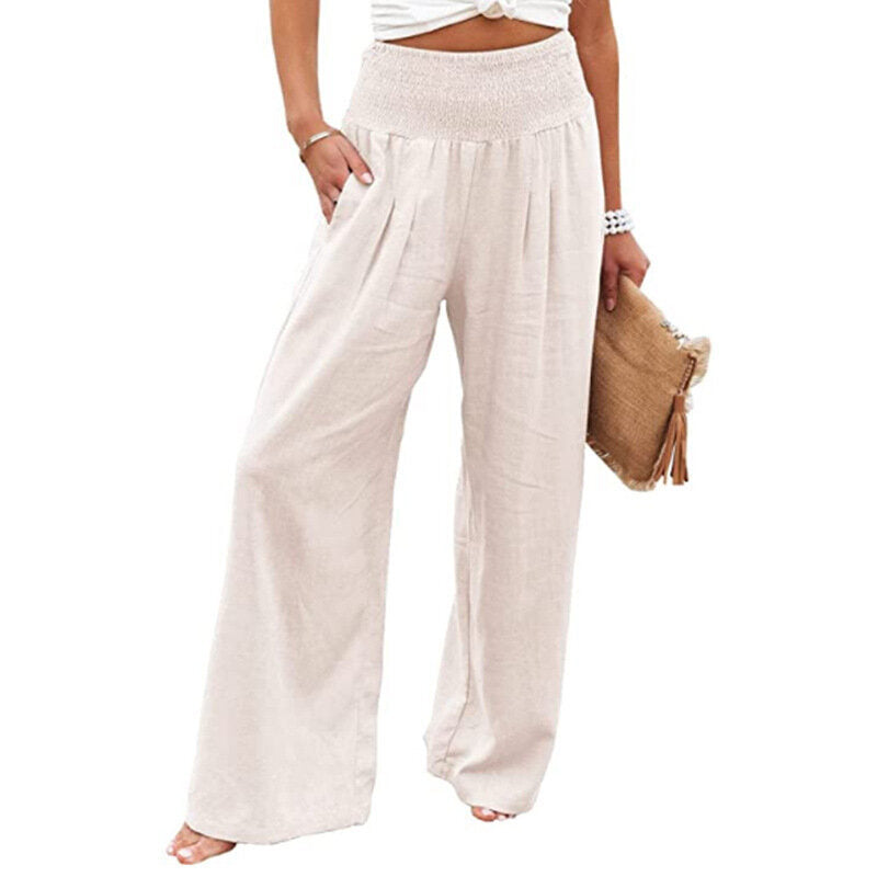 Women's Loose Casual Cotton Linen Wide Pants 6 Colors