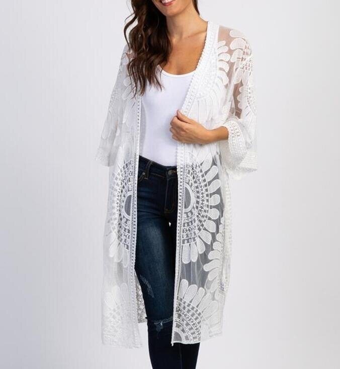 Lace Cardigan Seaside Vacation Swimsuit Cover Up