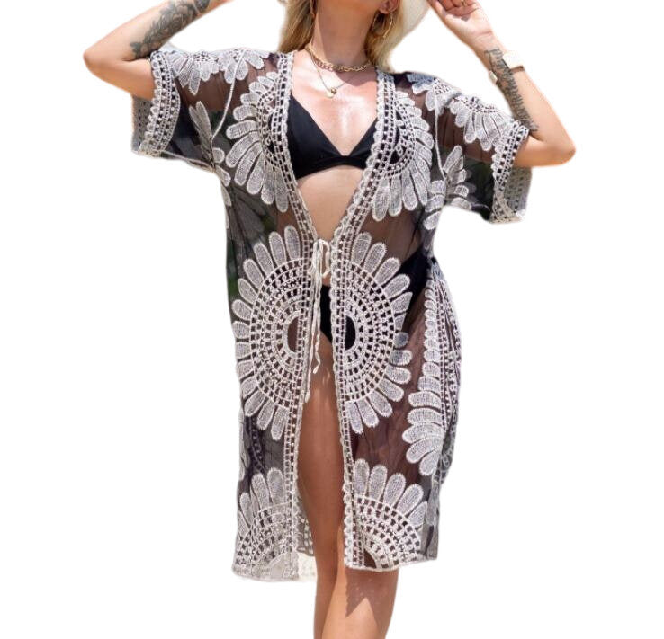 Lace Cardigan Seaside Vacation Swimsuit Cover Up