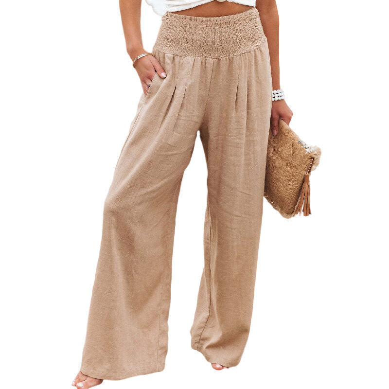 Women's Loose Casual Cotton Linen Wide Pants 6 Colors