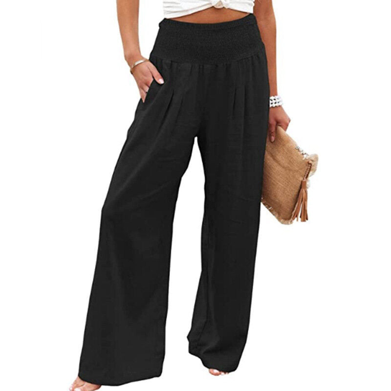 Women's Loose Casual Cotton Linen Wide Pants 6 Colors