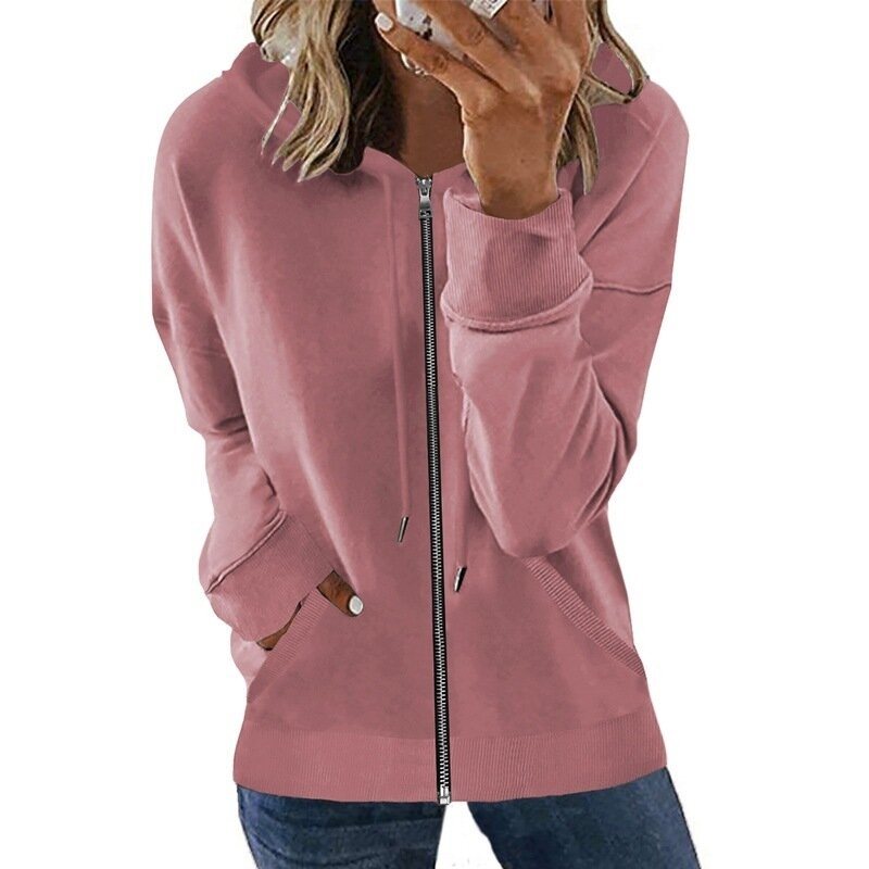 Zip Cardigan Jacket Casual Hooded Sweatshirt