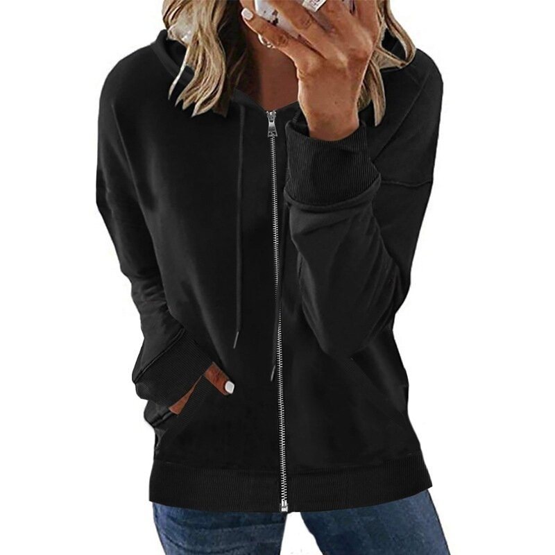 Zip Cardigan Jacket Casual Hooded Sweatshirt