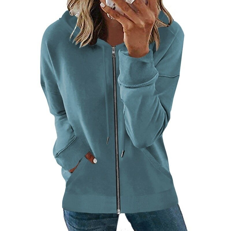 Zip Cardigan Jacket Casual Hooded Sweatshirt