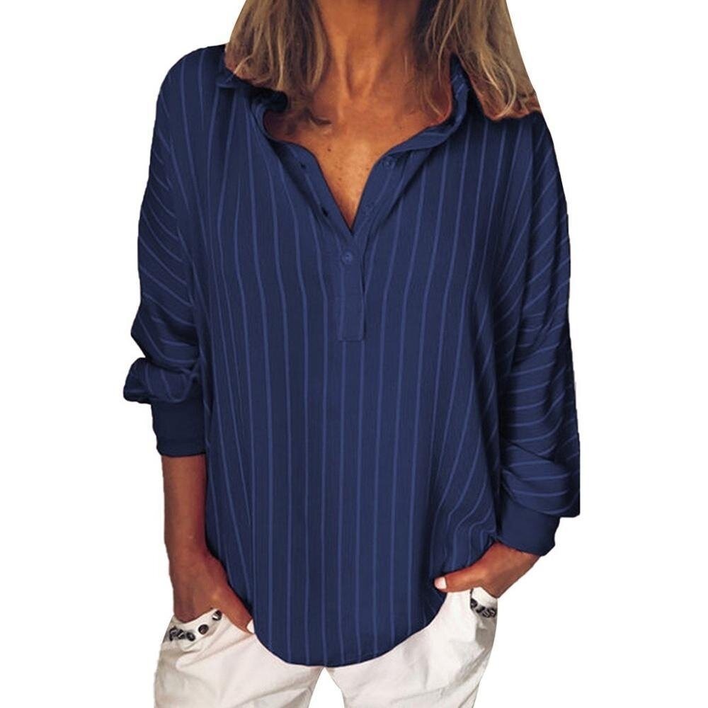 Striped Casual Shirt Tops Long Sleeves Shirt Blouses