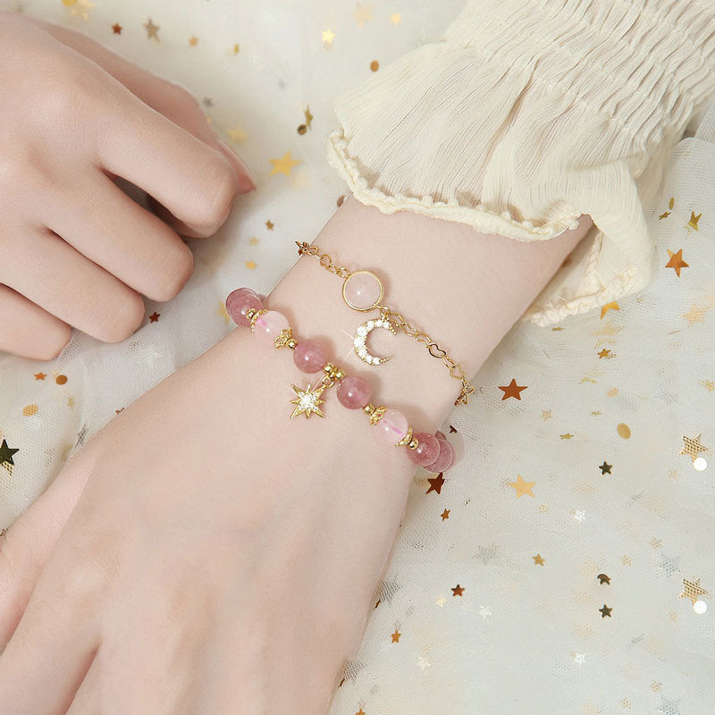 Bracelet Actress Month Ins Niche Design Bracelet Strawberry Crystal Bracelet