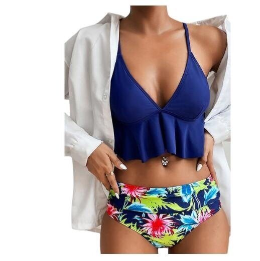 Sling Ruffle Bikini High Waist Triangle Swimsuit