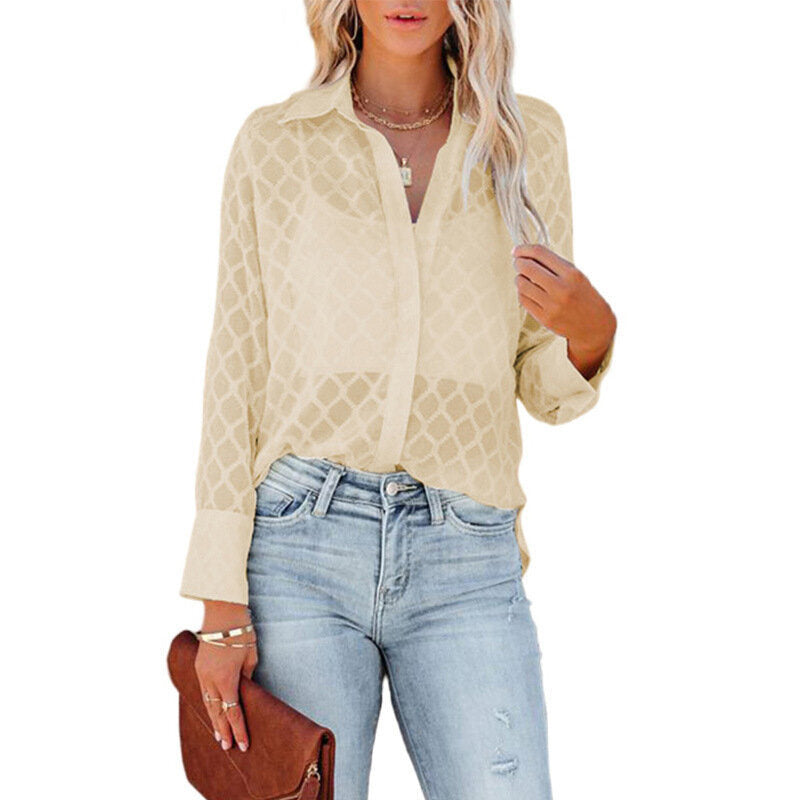 Womens Button Down Shirts Long Sleeve Blouse