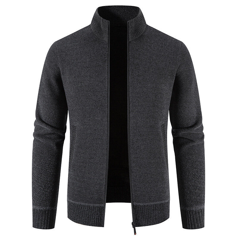 Men's Full Zip Knitted Cardigan Sweater Coat