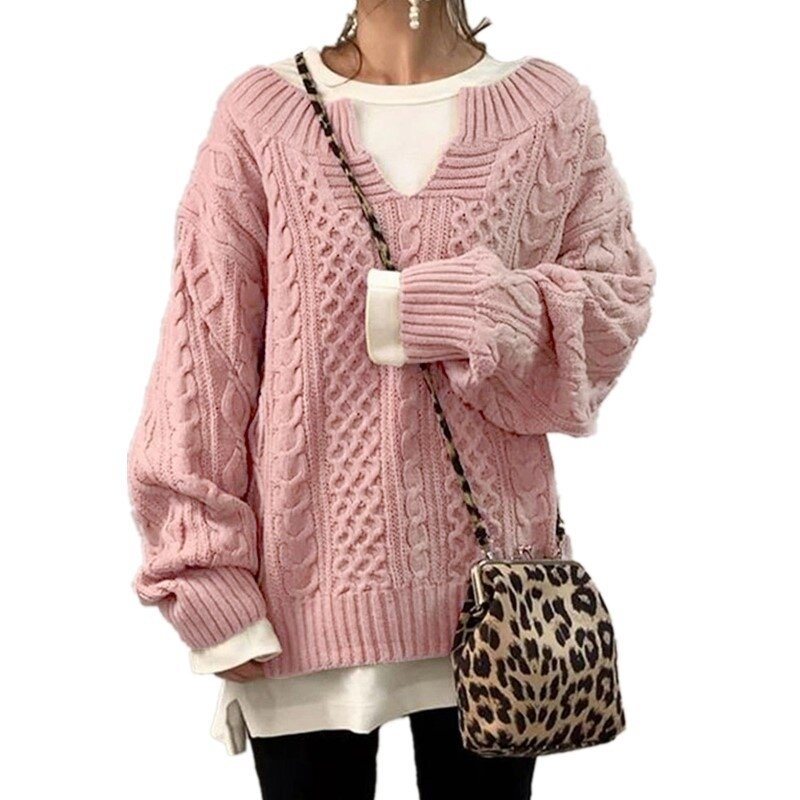 Knitted Twist Sweater Casual Knit Sweater 9 Colors