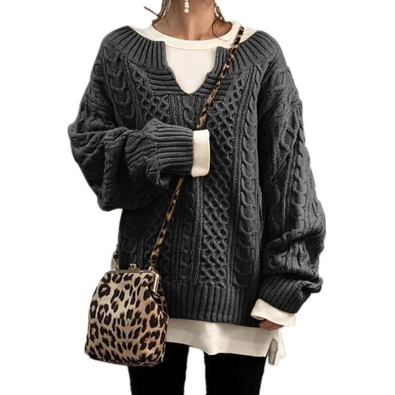 Knitted Twist Sweater Casual Knit Sweater 9 Colors