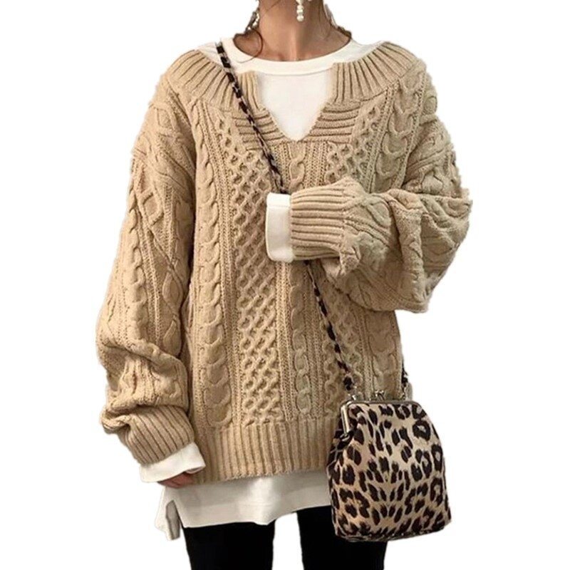 Knitted Twist Sweater Casual Knit Sweater 9 Colors