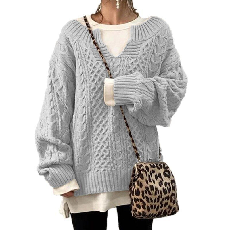 Knitted Twist Sweater Casual Knit Sweater 9 Colors