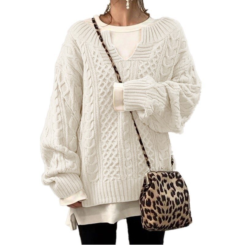 Knitted Twist Sweater Casual Knit Sweater 9 Colors